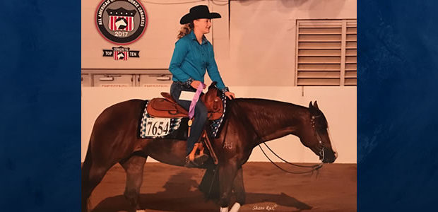 Maria Richards, showing Smart China Chrome, made the TOP 10 (6th out of 41 entries) in the AQHA Youth 13 and Under Reining Class at the 2017 All American Quarter […]